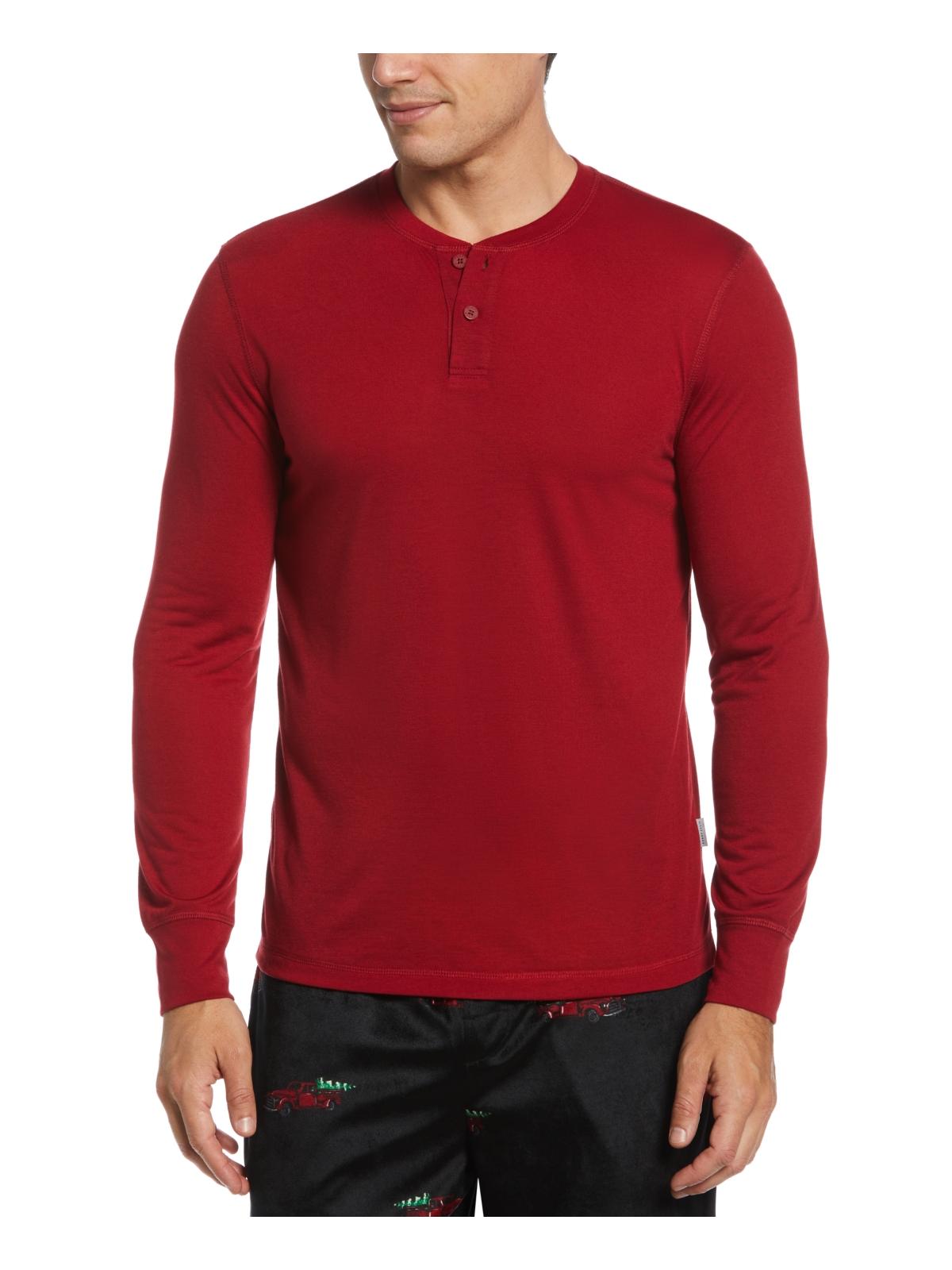 Perry Ellis Portfolio Mens Henley Thermal Sleep Shirt